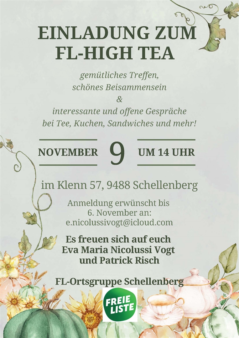 Einladung zum FL-High Tea