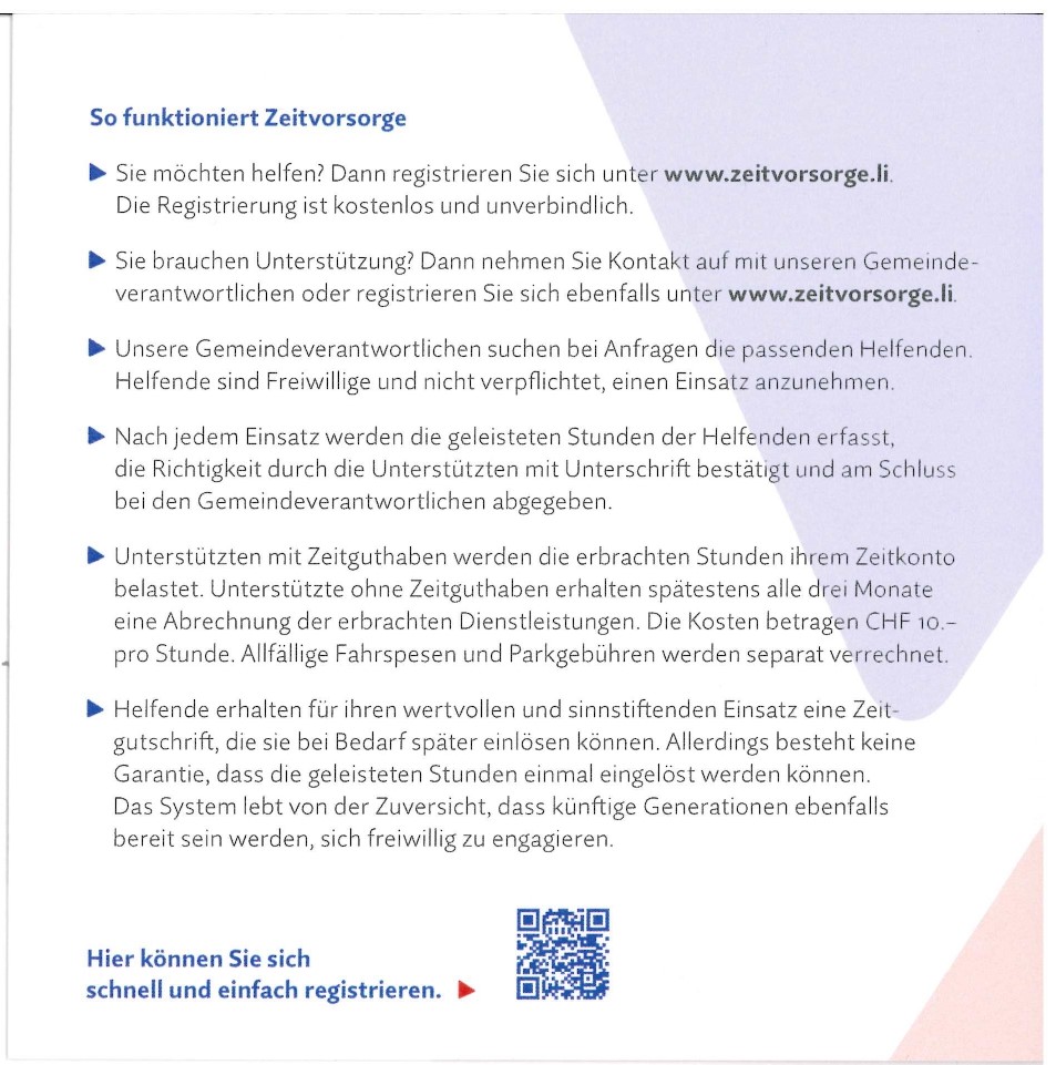 Hilfe, die zurückkomt Zeitvorsorge 